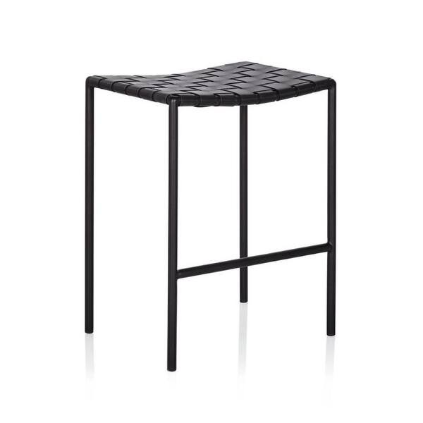 Soho Mid-century Modern Leather Weave Bar Stool (26-inch/ 30-inch) | Bed Bath & Beyond