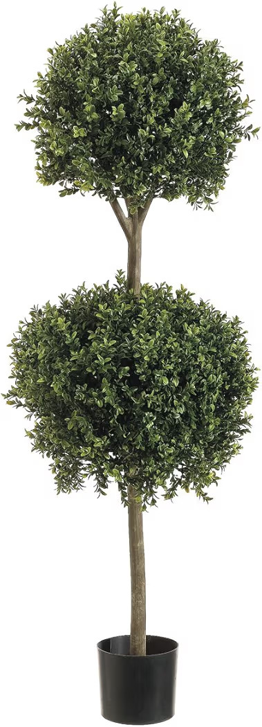 4' Double Ball-shaped Boxwood Topiary in Plastic Pot Two Tone Green | Amazon (US)