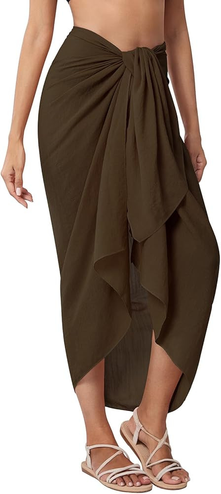 QIANXIZHAN Women's Swimsuit Cover Up,Beach Sarong Wrap Bottom Coverup for Women Short Skirt | Amazon (US)