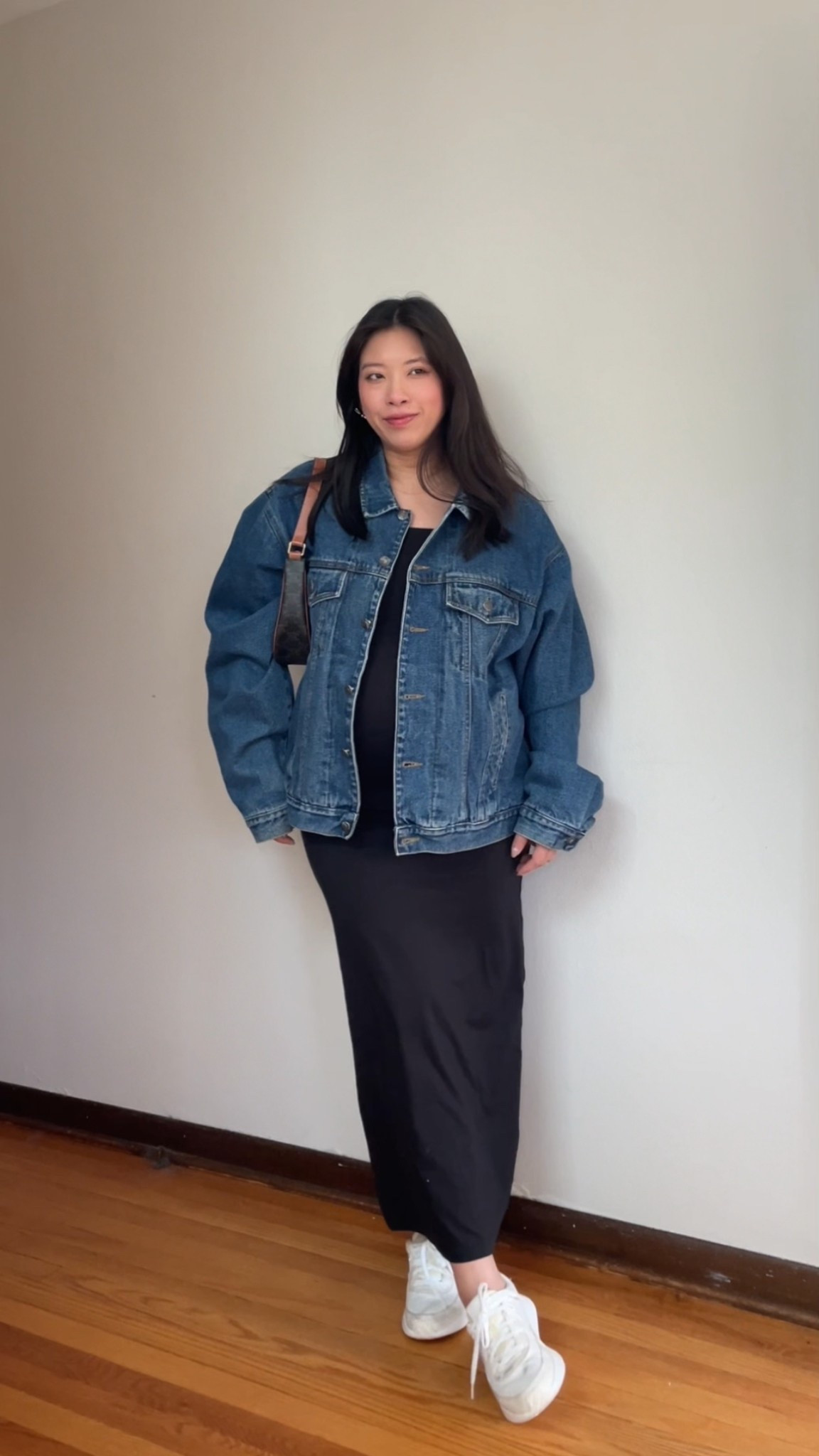 Easy pregnancy outfit that is comfortable and cute!! Stretchy dress with oversized denim jacket 💙 

Spring fashion 2025, pregnancy style, pregnancy outfits, spring outfit ideas, pregnancy outfit ideas, spring ootds, maxi dress, dissh, outfit inspos, bump style, mom style, baggy jeans, maternity fashion, outfit reels, spring transitional style, 34 weeks pregnant, low rise jeans, denim style

#springoutfitideas #outfitinspo #pregnancyfashion #pregnancyoutfit #springfashion #springoutfits #springtransition #transitionalstyle 

#LTKStyleTip #LTKBump #LTKSpringSale