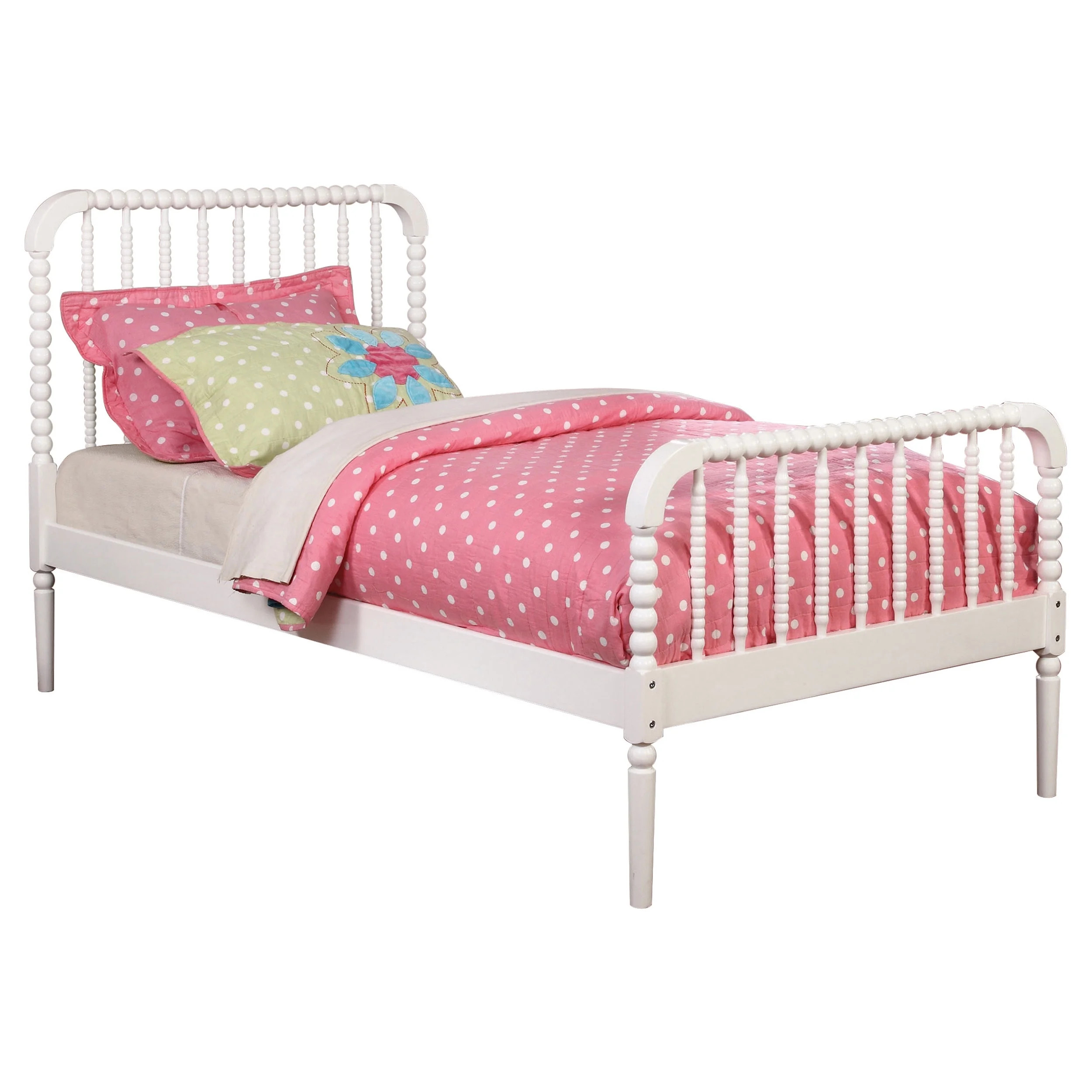 Jones Wood Twin Open Frame Bed White - Walmart.com | Walmart (US)