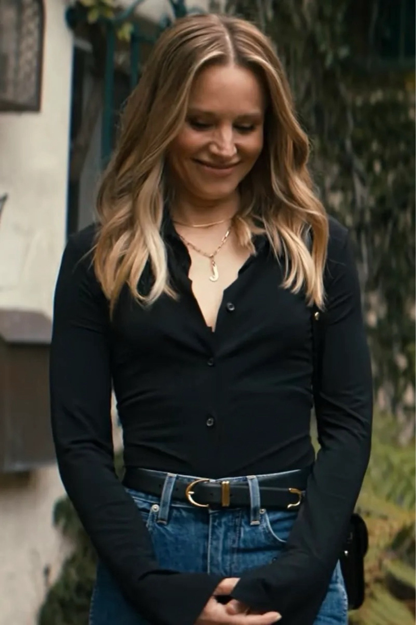 Shop Joannes outfits from Netflix hit show nobody wants this, black long sleeve button front shirt, leather belt high waisted straight leg jeans, leather ankle boots 

#LTKWorkwear #LTKStyleTip #LTKSeasonal