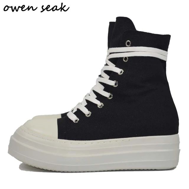 Owen Seak Women Canvas Shoes Luxury Trainers Platform Boots Lace Up Sneakers Casual Height Increa... | AliExpress (US)