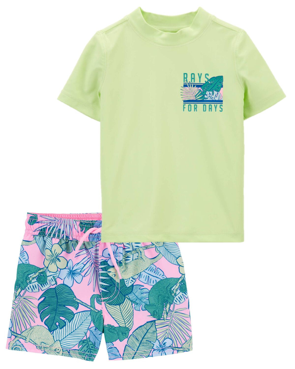 Multi Toddler Short-Sleeve Rashguard & Swim Trunks Set | carters.com | Carter's