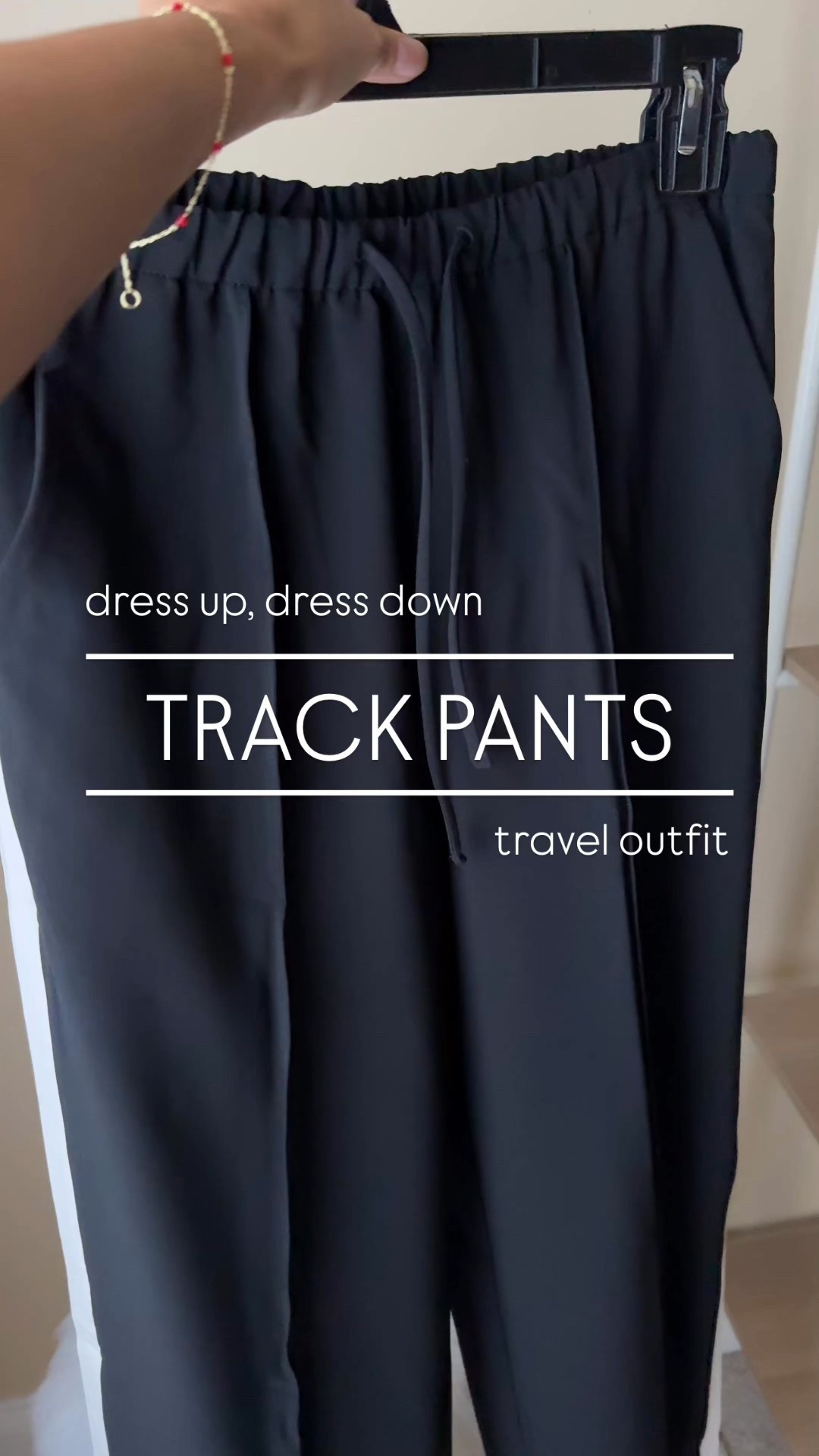 Track pants. Trending style for Fall. Current 30% off  
-This exact pair is a good dress up or dress down option because of the elevated material and drapey fit which feel dressy. Effortless chic vibe. Wear as a travel outfit and wear on your trip to go out to dinner with a dressy top and heels.   I sized down and took the petite length at 5’4 and would still need a chunky sneaker or low heel if I was dressing them up. 
-This coordinating track jacket feels so stylish. Same elevated fabric, with a roomy fit through the body. Cinchable waist to give shape and zip pockets. I love the collar and side stripe detail. True to size for me. I’d wear this jacket with jeans too. 
-Henley top is a good basic athleisure style. Nice ribbed material and detailing. I sized up as it seems to run small through the body. 
-Neutral chunky sneakers that I have had for years. Size up. 
-Travel bag that is also an old favorite in an eye catching black lacquer finish with popular styles that are back in stock. 


#LTKTravel #LTKActive #LTKOver40