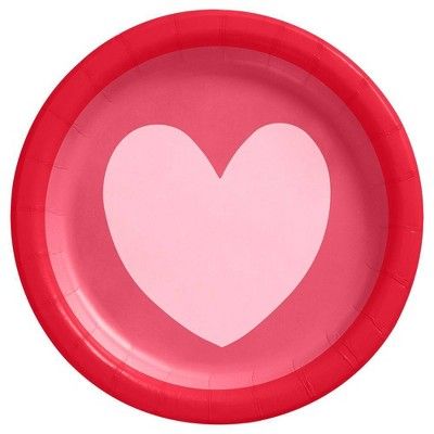 30ct Valentine's Day Heart Snack Plates Red - Spritz™ | Target