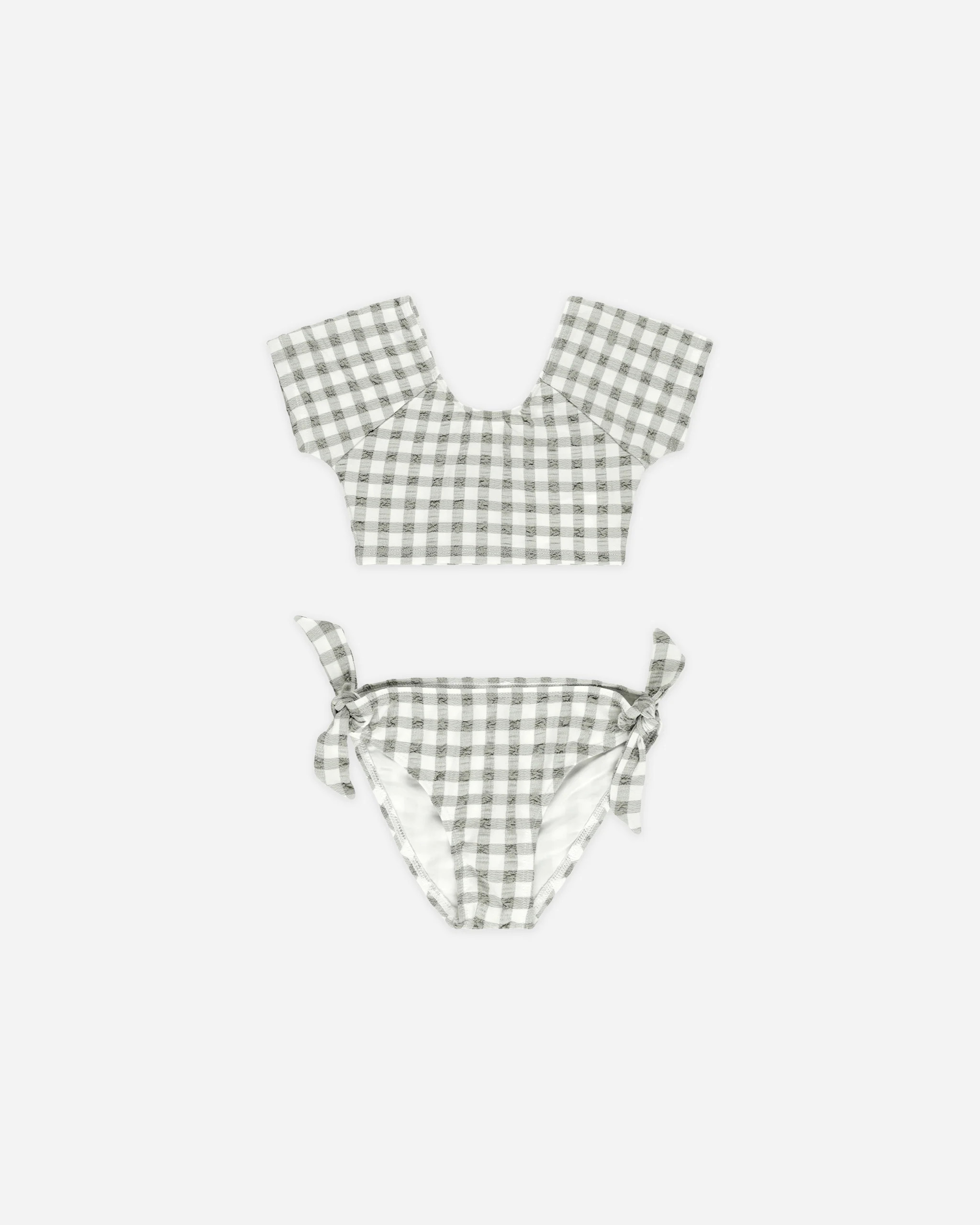 Cropped Rashguard Set || Eucalyptus Check | Rylee + Cru