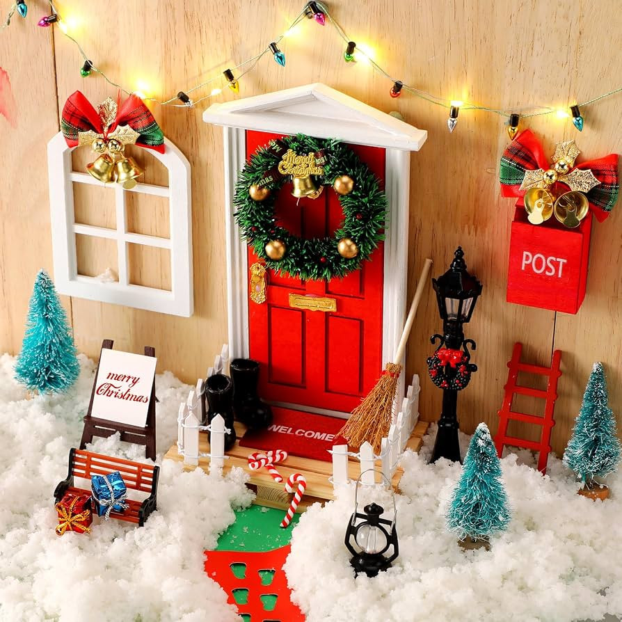 Syhood 29 Pcs Christmas Elf Fairy Doors Decorations Sets | Amazon (US)