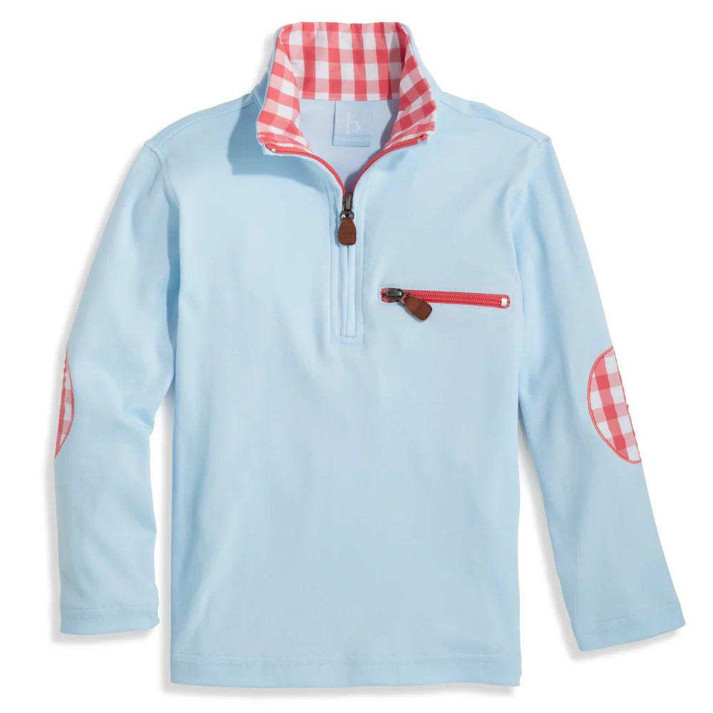 Elbow Patch Pima Half Zip Pullover | bella bliss 