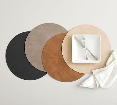 Danish Leather Round Placemats - Set of 4 | Pottery Barn (US)