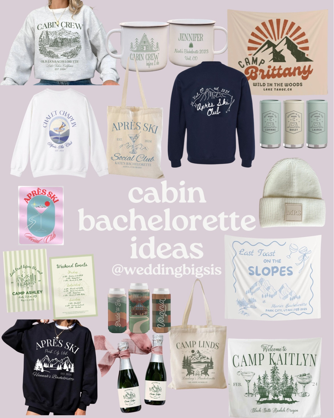 Mountain bachelorette inspo🤍 From decor to apparel, so many cute options if you’re heading to a cabin or hitting the slopes 🗻💍

these are the cutest bachelorette sweatshirts, banners, decor, accessories, gifts, and more!!

Wedding Big Sis by Lauren Emily💕

#LTKWedding
