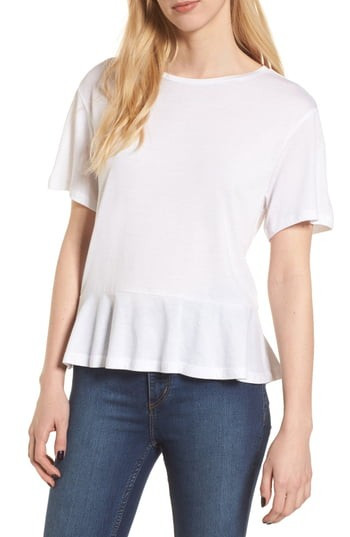 Women's Bp. Peplum Tee, Size XX-Small - White | Nordstrom