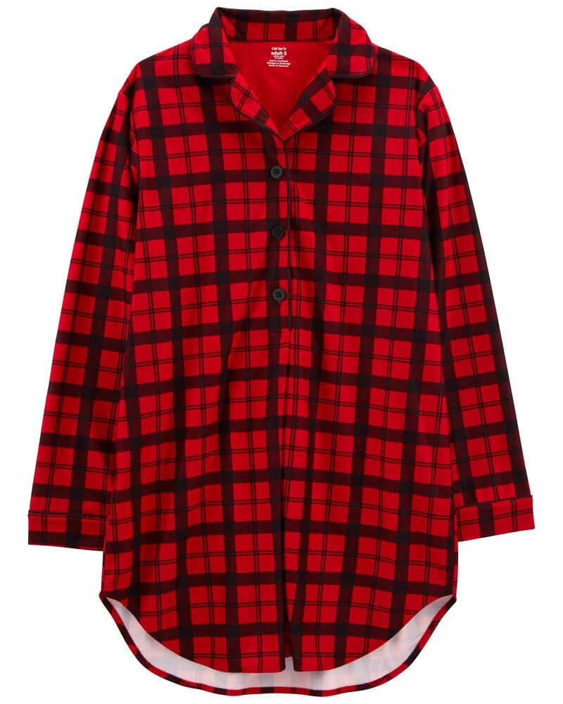 Adult Adult Plaid Fleece Night Gown | Carter's
