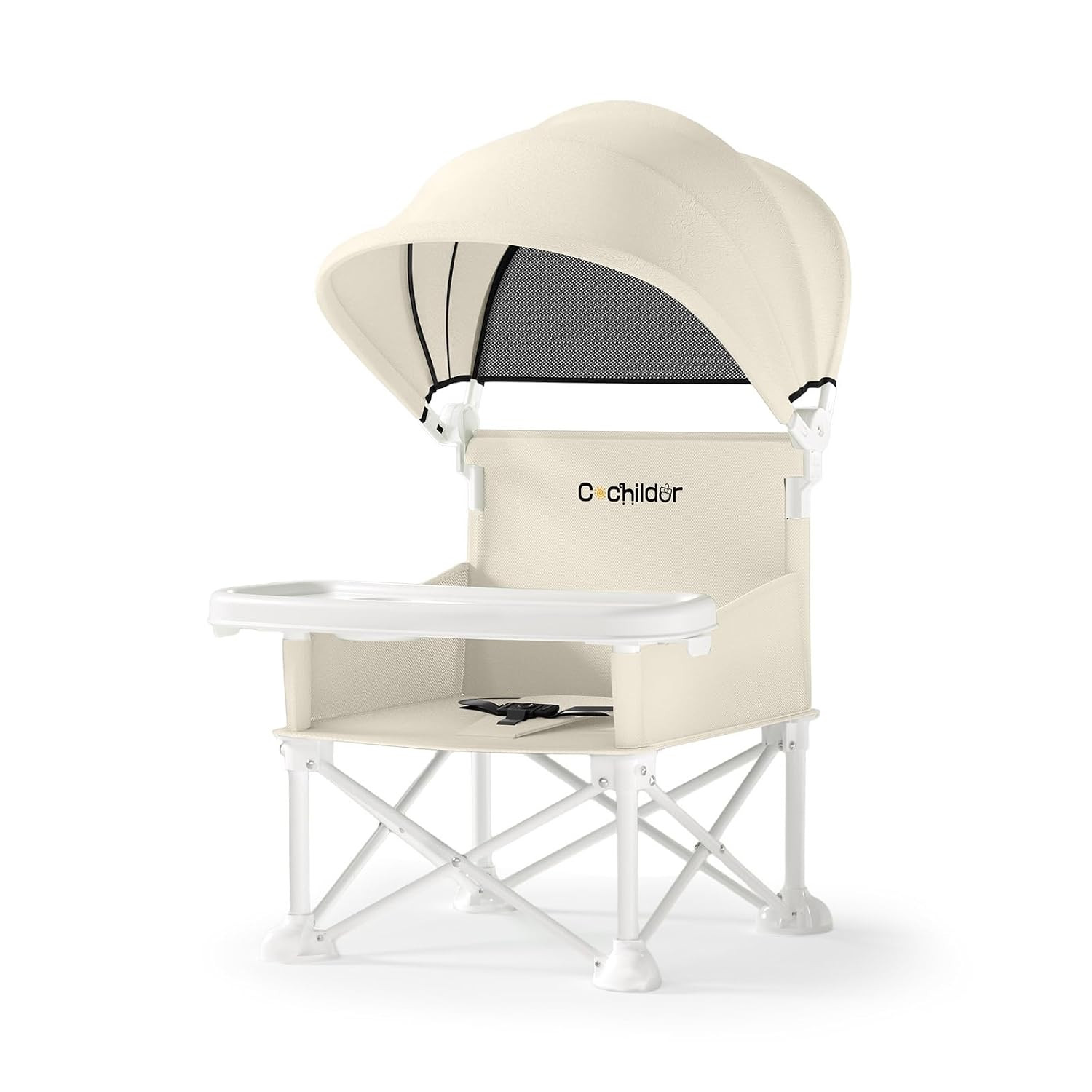 Cochildor 4-in-1 Portable Baby Chair, Foldable Toddler Booster Seat, Beige | Amazon (US)
