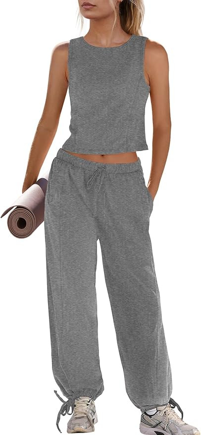 Nirovien Womens 2 Piece Outfits Matching Lounge Set Casual Airport Travel Outfits Tank Tops and J... | Amazon (US)