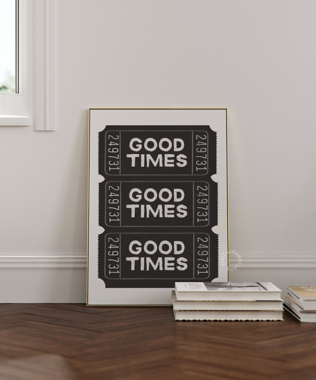 Trendy Wall Art Prints Good Times Ticket Black White Retro - Etsy | Etsy (US)