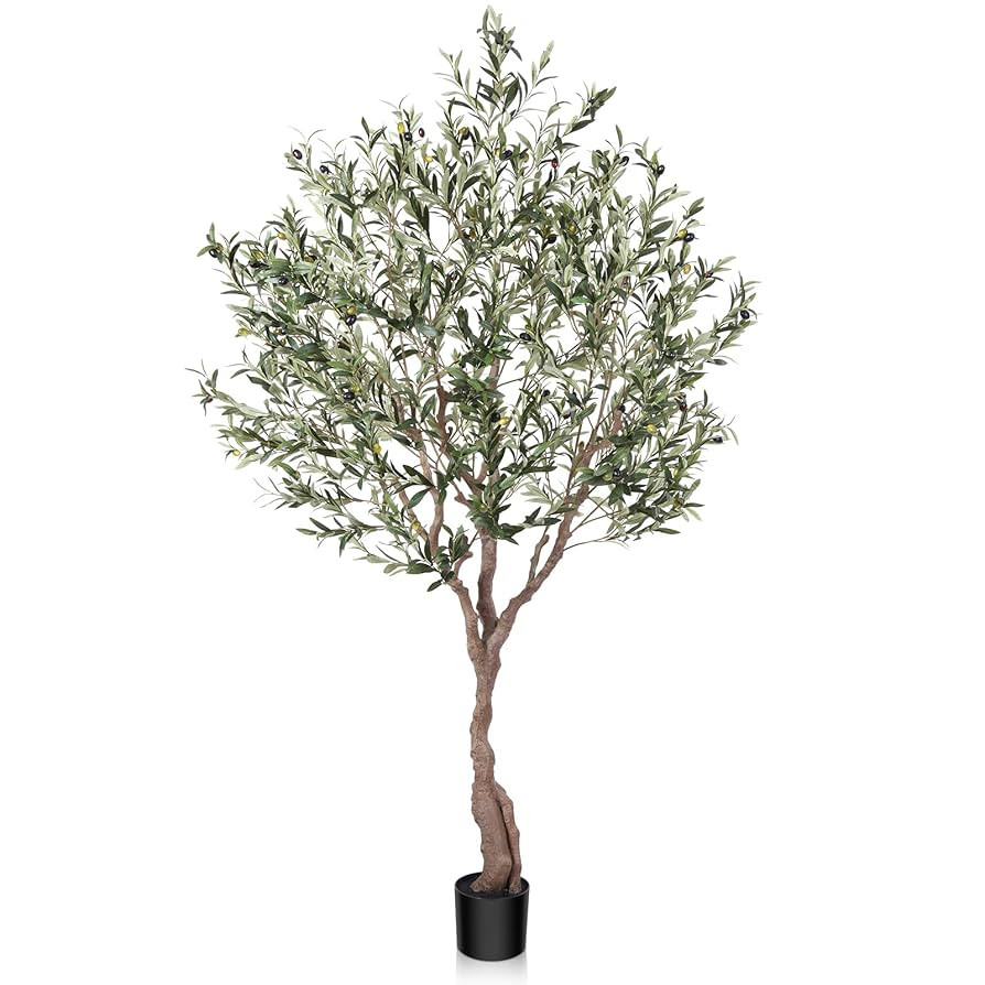 LOMANTO Olive Trees Artificial Indoor, 7Ft Artificial Olive Plants, Tall Faux Olive Tree, Fake To... | Amazon (US)