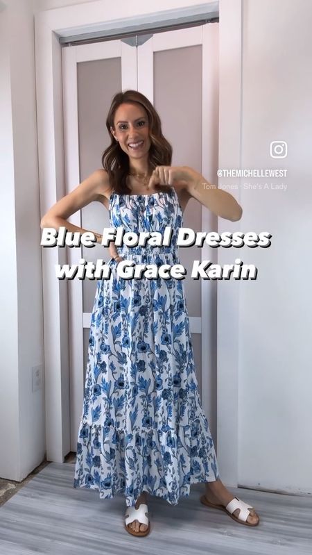 Loving these blue floral midi and maxi dresses for spring and summer!  They are all fitting from wearing at home to errands to a dressy day event! And don’t forget vacation looks! I’m 5’4” and wearing a small in all! 

#LTKfindsunder50 #LTKVideo #LTKtravel
