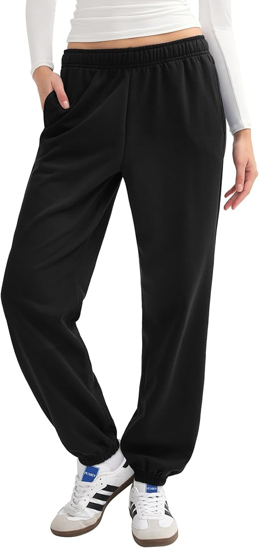 PUMIEY Women's Sweatpants High Waisted Baggy Sweat Pants Workout Casual Joggers Pants Airy Collec... | Amazon (US)