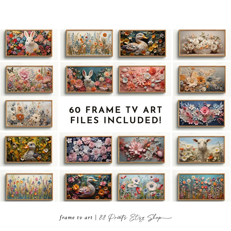 Spring Eclectic & Pastel Frame TV Art Bundle Set - 60 files included! | Spring Frame TV Art | Eas... | Etsy (CAD)
