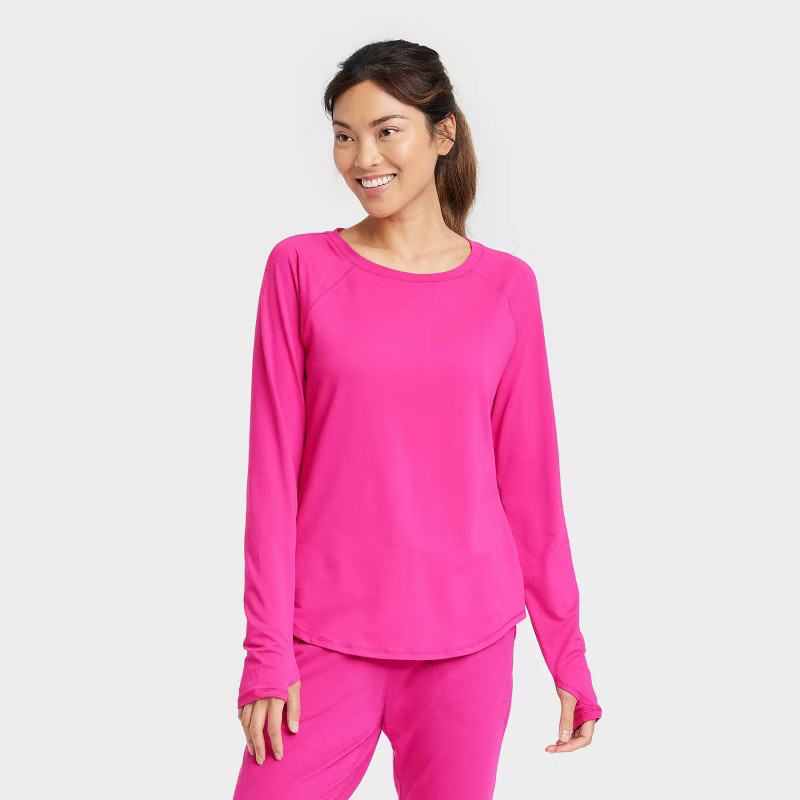 Women's Essential Crewneck Long Sleeve T-Shirt - All in Motion™ | Target