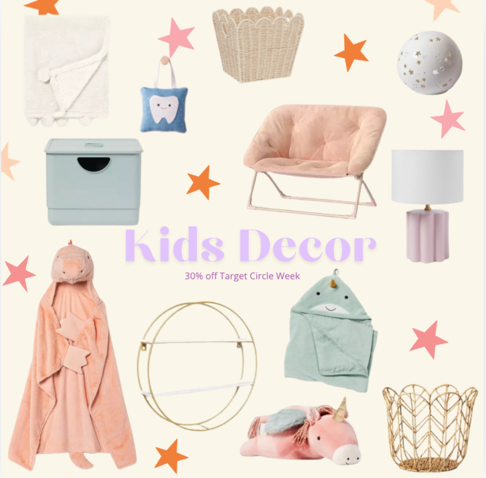 Target circle week sale! 

Kids room and bathroom decor 30% off. So many cute items! 

Curtain // blanket // bedding // lamp :/. Beanbag chair // storage 


#LTKHome #LTKSummerSales #LTKKids