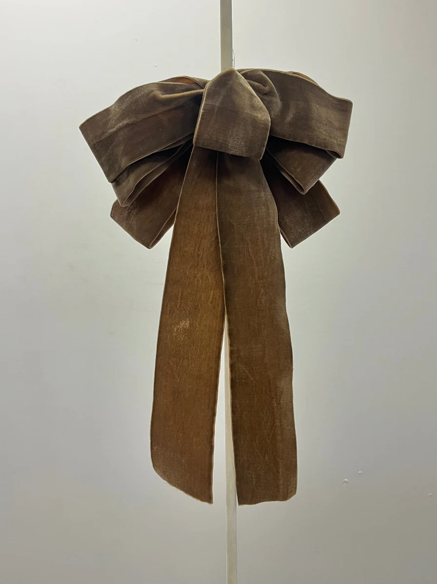 Chestnut Brown Velvet Lux Hand Tied Drape Loop Bow | Darby Creek Trading