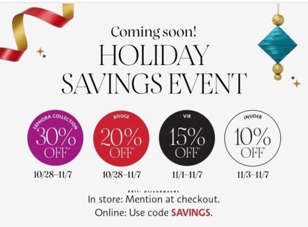 The Sephora Holiday Savings Event ends tomorrow Use code SAVINGS 

#LTKbeauty #LTKHoliday #LTKSeasonal