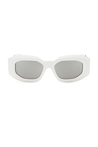 VERSACE Oval Sunglasses in White from Revolve.com | Revolve Clothing (Global)