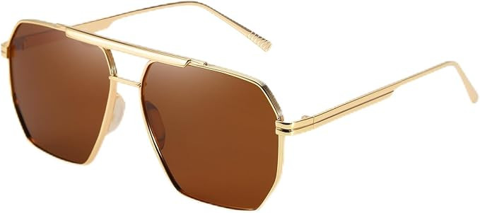 SODQW Oversized Tangle Free Aviator Sunglasses for Women Men Square Polarized UV400 Fashion Trend... | Amazon (US)