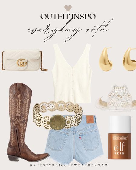 Love this cutie little fit for an every day outfit inspo. This would be a perfect outfit for any type of country concert festival or just my girl that loves western wear! 

These cowgirl boots are a true staple in any western wear loving gals wardrobe! They are timeless and you will have them forever!!! 

#LTKShoeCrush #LTKBeauty #LTKStyleTip