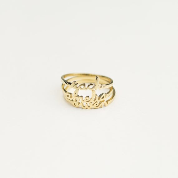 Dainty Stacking Name Ring  Personalized Name Ring  Stackable | Etsy | Etsy (US)
