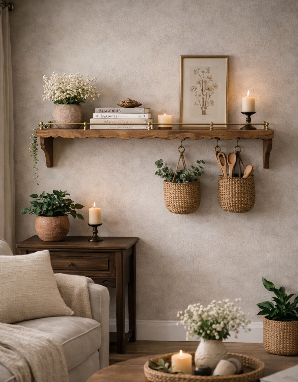 Home decor, shelf, wood brass railing, living room, kitchen, 

#LTKHome