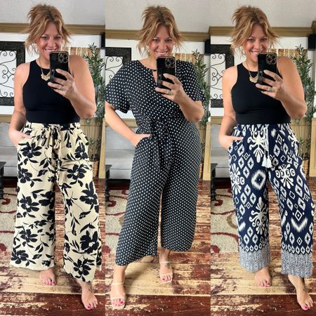 Flowy beach pant, work pant, wide leg pant, teach outfit, spring and summer pant- size 14/16 in pants and jumpsuit, xl in tank 

#LTKworkwear #LTKplussize #LTKover40