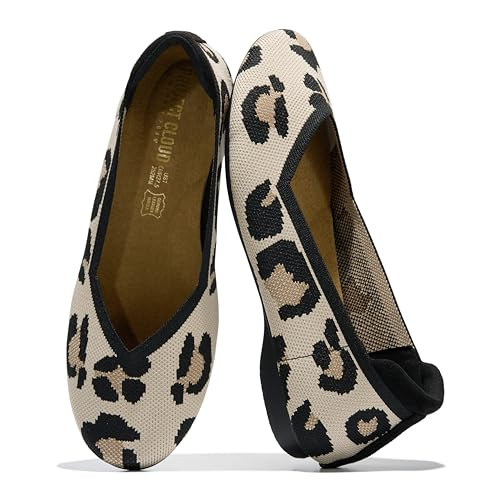 Project Cloud Womens Flats - Memory Foam Insole Ballet Flats for Women Footwear - Non Slip and Lightweight Comfortable Shoes for Women 2026 (Prospect-LEOPKN,8.5M) | Amazon (US)