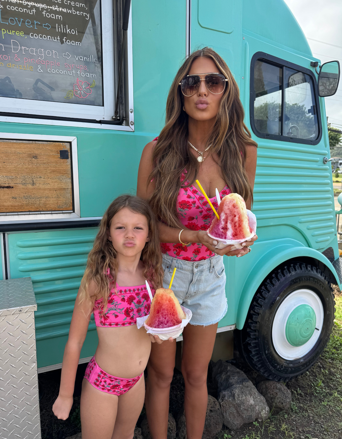 wearing a medium one piece and size 27 shorts! blakely is wearing a 7/8 🩷

use code Holliew10 <3 

 #LTKootd #LTKTravel