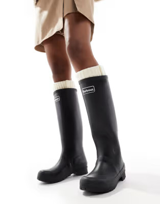 Barbour Abbey wellington boot with logo detail in black | ASOS (Global)