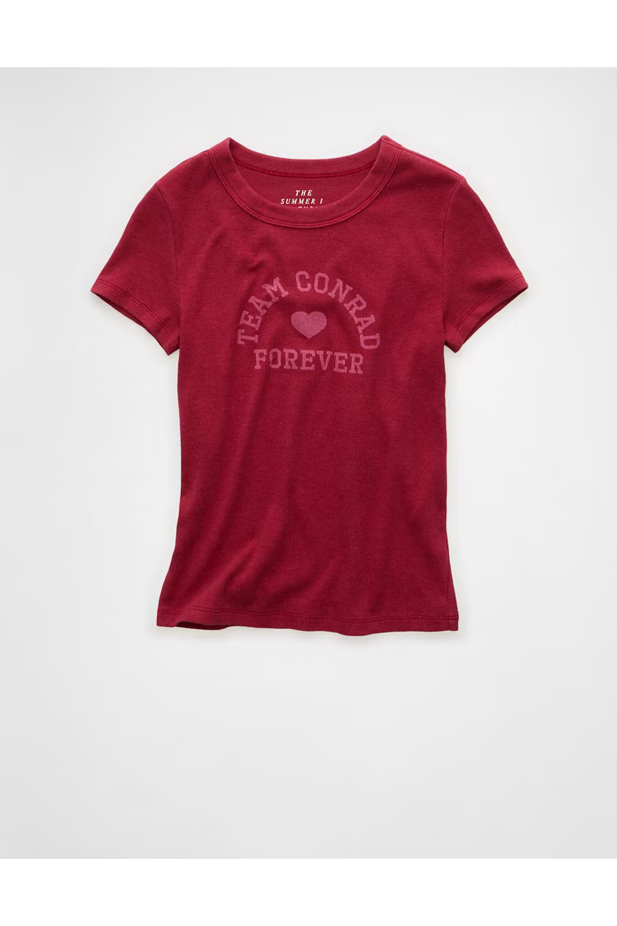 AE x The Summer I Turned Pretty Graphic Hey Baby Tee Women's Red L | American Eagle Outfitters (US & CA)