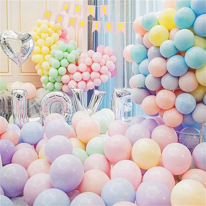 Pastel Balloons Small 5 Inch 200 Rainbow Mini Balloon Macaroon Candy Color Balloons For Wedding B... | Amazon (US)