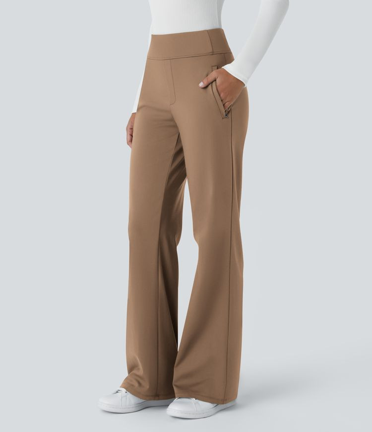 Women’s Halara Flex™ DayStretch Mid Rise Side Zipper Pocket Work Flare Pants - Halara | HALARA