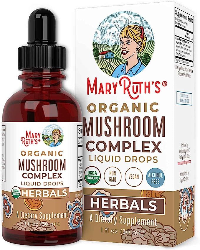 USDA Organic Mushroom Complex by MaryRuth's | Herbal Liquid Drops | Immune Support, Cognitive Fun... | Amazon (US)