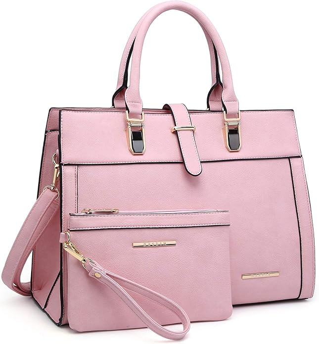 Women's Handbag Flap-over Belt Shoulder Bag Top Handle Tote Satchel Purse Work Bag w/Matching Wri... | Amazon (US)