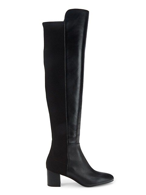 Gillian Leather Block Heel Knee-High Boots | Saks Fifth Avenue OFF 5TH