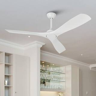 Parrot Uncle 52 in. Indoor/Outdoor Modern Matte White Ceiling Fan with 6-Speed Remote Control and... | The Home Depot