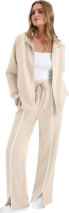 SAMPEEL 2 Piece Outfits for Women Lounge Sets Matching Sets Fall Fashion Clothing Travel Airport ... | Amazon (US)