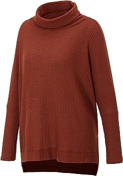 Newshows Women's Turtleneck Waffle Knit Sweater Long Batwing Sleeve Pullover Oversized Loose Side... | Amazon (US)