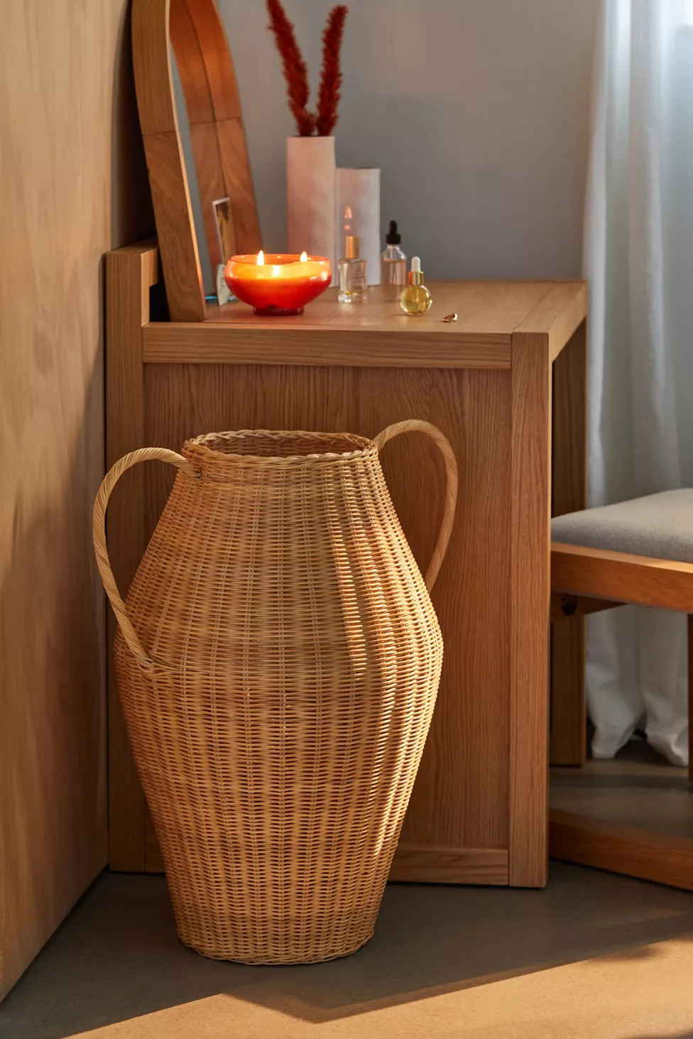 Raehya Large Rattan Basket | Urban Outfitters (US and RoW)