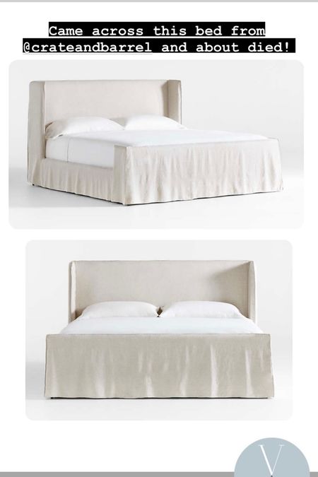Upholstered bed, create and barrel, slipcover bed, washable bed, kind bed 

#LTKstyletip #LTKhome #LTKover40