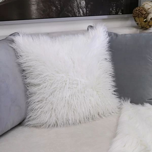 Robbin Shaggy Faux Fur Throw Pillow (Set of 2) | Wayfair North America