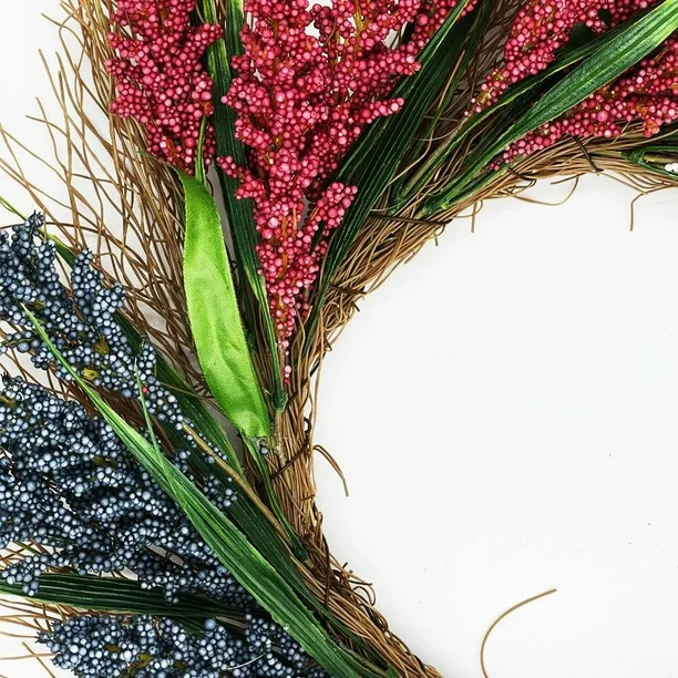 Fourth of July Wreath 17.7 inch, Patriotic Wreath for Front Door, Red White Blue Wreaths Independ... | Walmart (US)